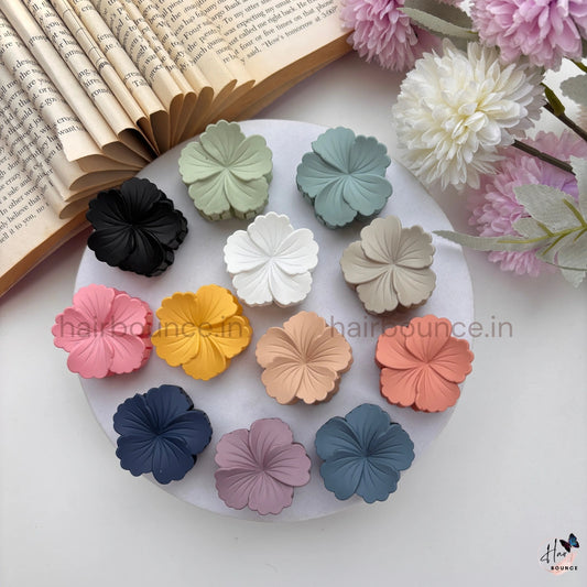 Matte Hibiscus Flower Hair Claw - Small