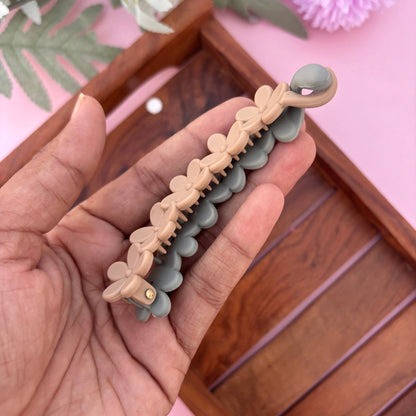 Dual Colour Flower Lock Banana Clip