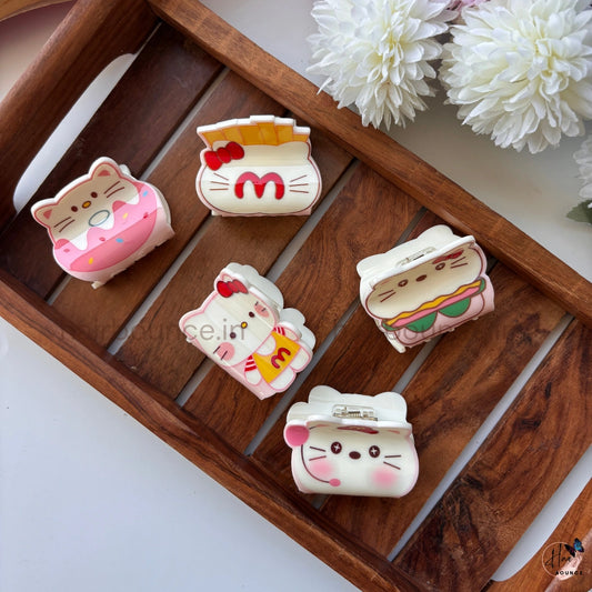 Cute Food & Cat Cartoon Hair Claw – Medium