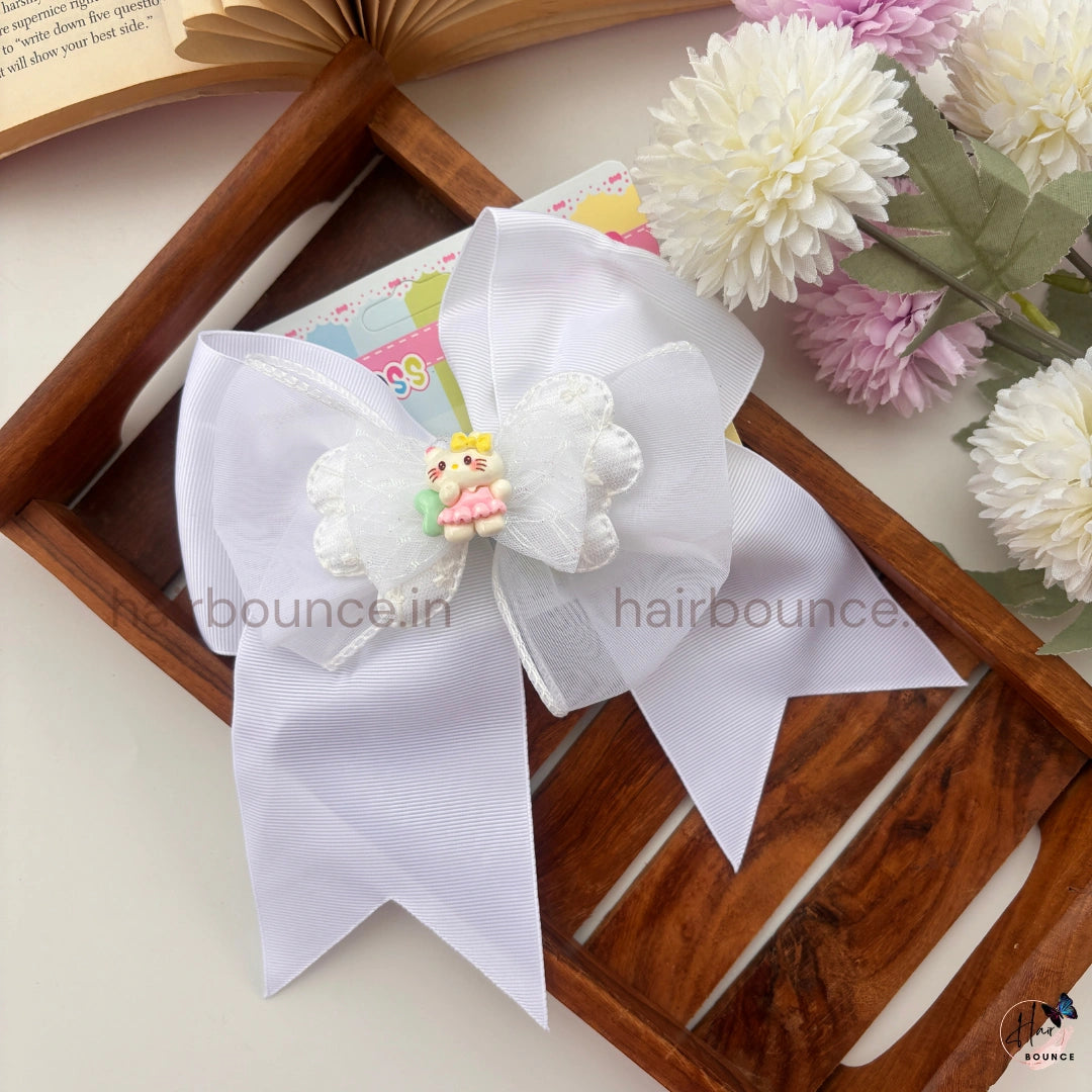 Kitty Charm Oversized Bow Alligator Clip