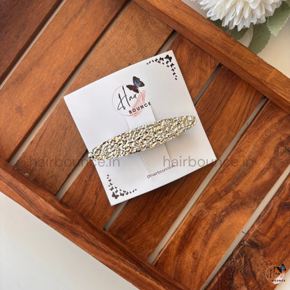 Aurora Sparkle Textured Oval Barrette – Glam Shine Collection