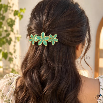 Glossy Floral Center Hair Clip