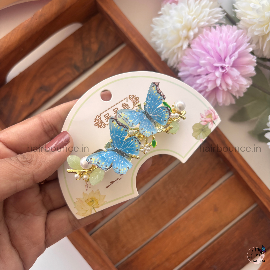 Enchanted Butterfly Pearl Center Clip