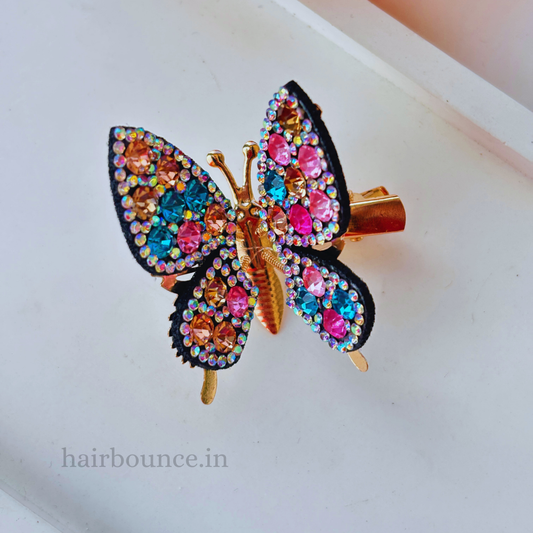 Stone Filled Butterfly Hair Pin