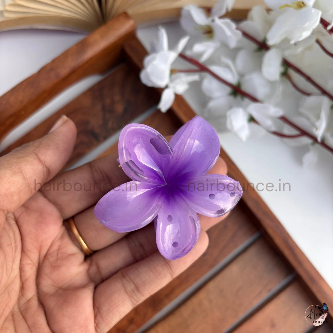 Shiny Lily Flower Hair Claw - Medium