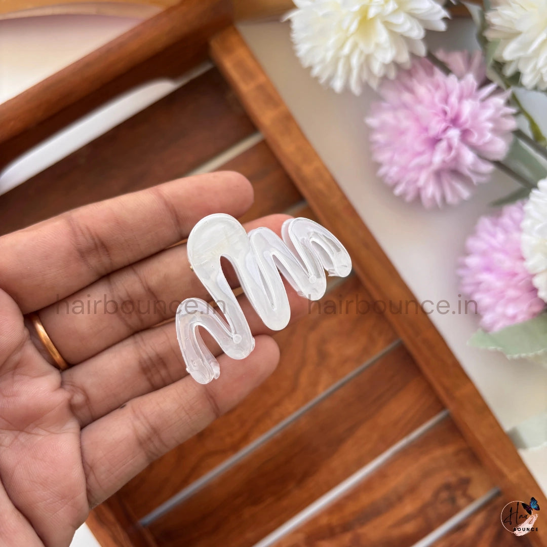 Transparent Mini Zig Zag Hair Claw – Small