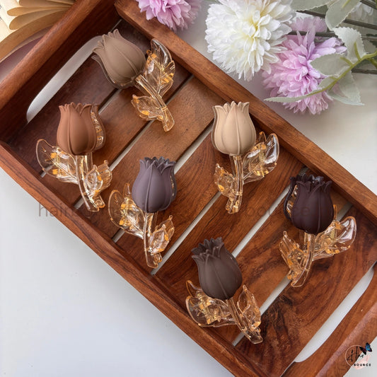 Golden Bloom Tulip Hair Claw – Medium