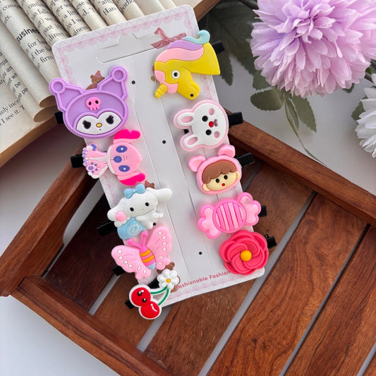 Purple Yellow Unicorn Mix Alligator Clips