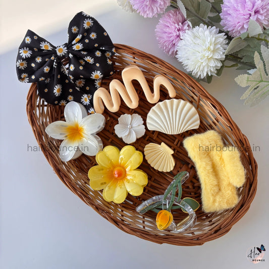 Sunny Bloom Hair Accessory Hamper – Floral & Cute Mix