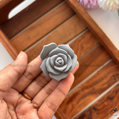 Matte Rose Flower Hair Claw - Small
