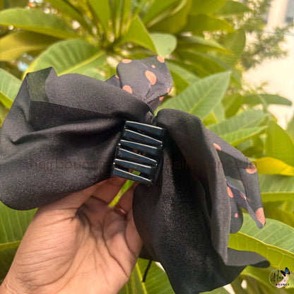 Polka Charm Bow Hair Claw – Medium