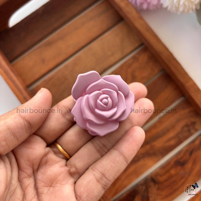 Matte Rose Flower Hair Claw - Small