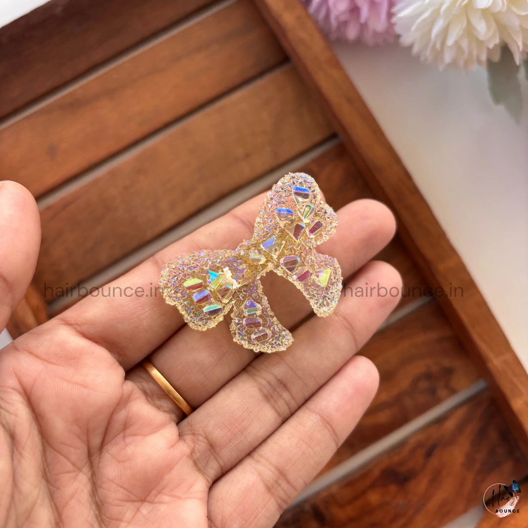 Holographic Sparkle Ribbon Hair Clip