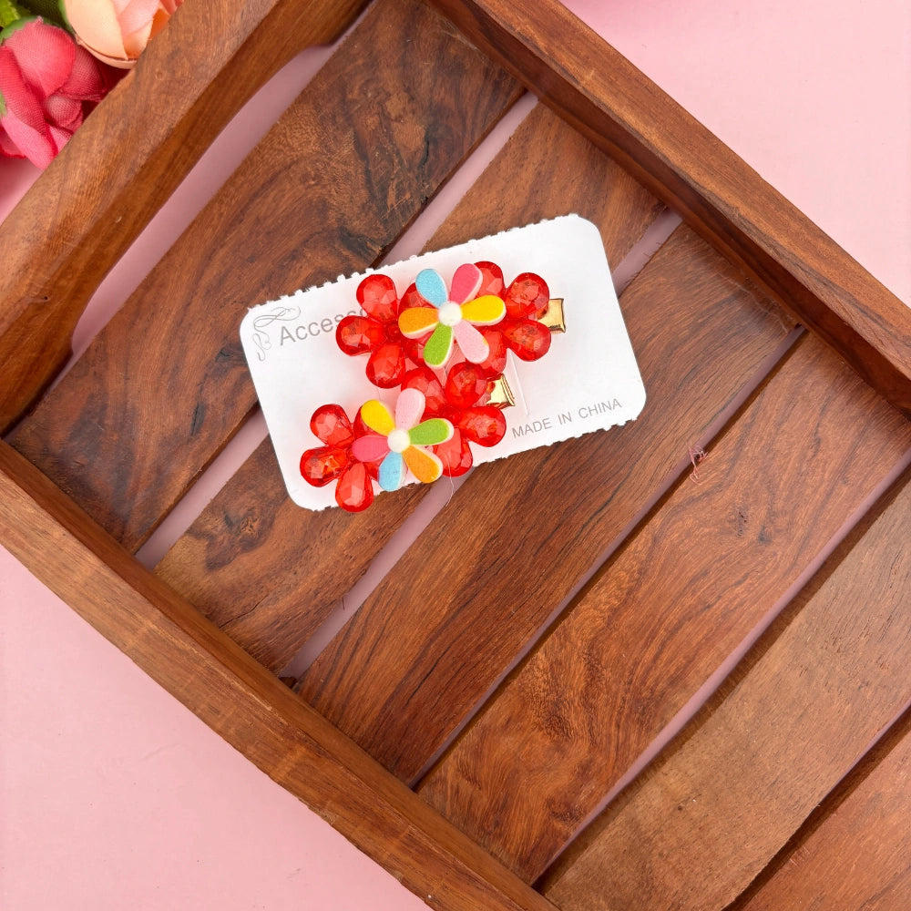 Pastel Trio Bloom Clip Set – Set of 2