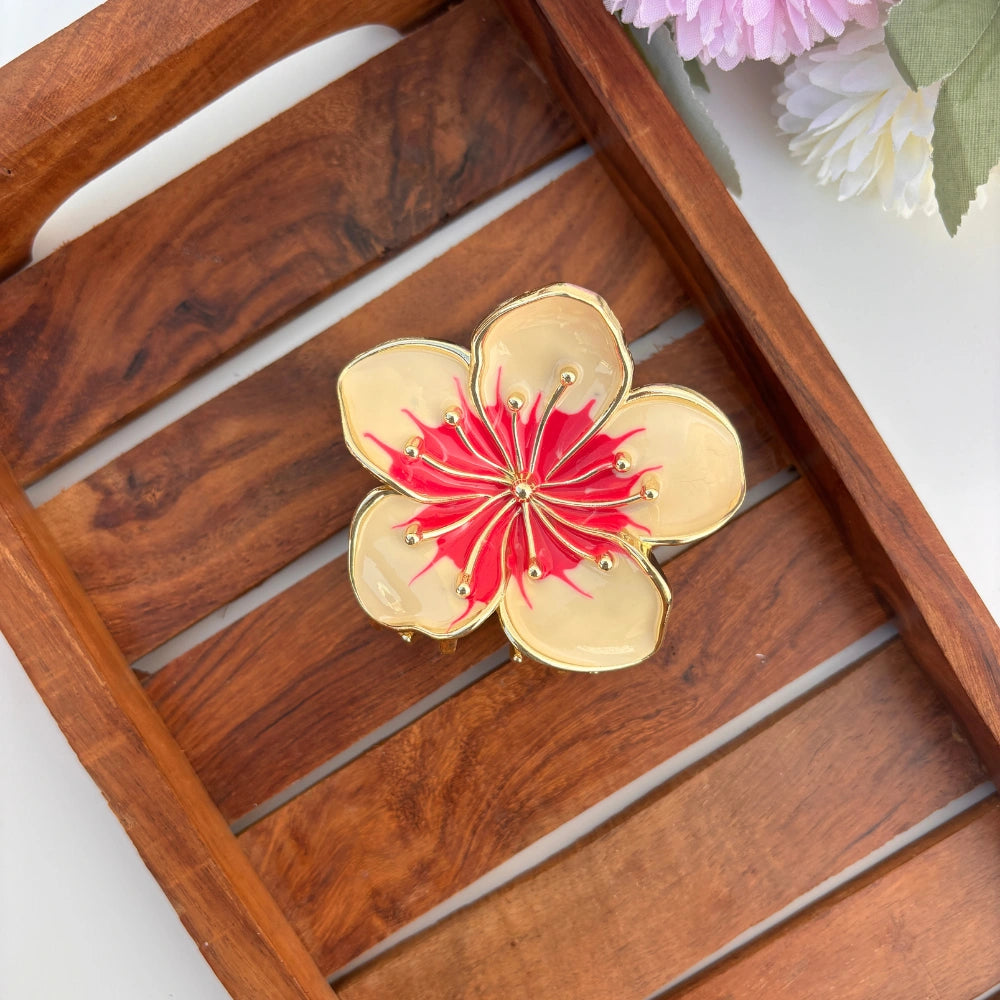 Premium Lily-inspired Floral Metal Hair Claw - Large