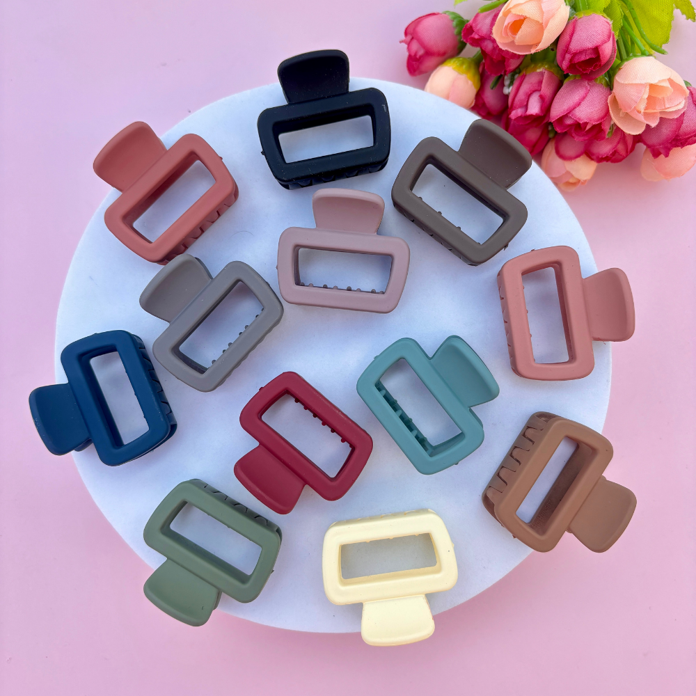 Small Rectangle Hair Claw Pack of 2 / Assorted Colours