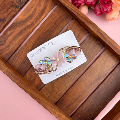 Premium Flower Crystal Center Clip