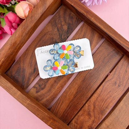 Pastel Trio Bloom Clip Set – Set of 2