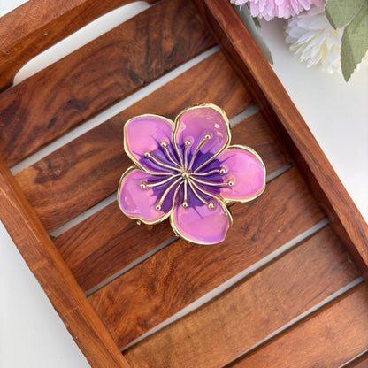 Premium Lily-inspired Floral Metal Hair Claw - Large
