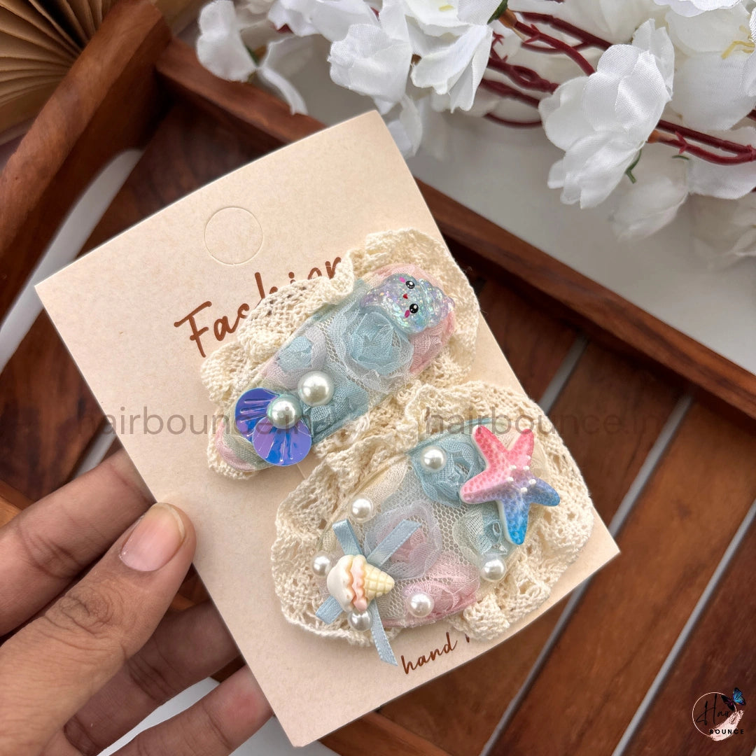 Ocean Princess Handmade Hair Clips – Pack of 2