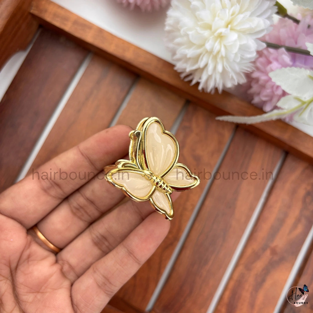 Golden Flutter Butterfly Hair Claw – Small