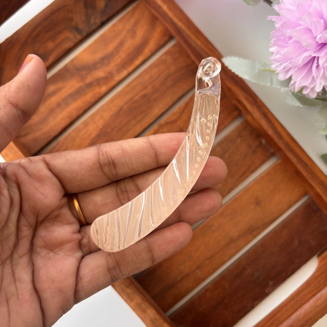 Glassy Lined Banana Clip - Large