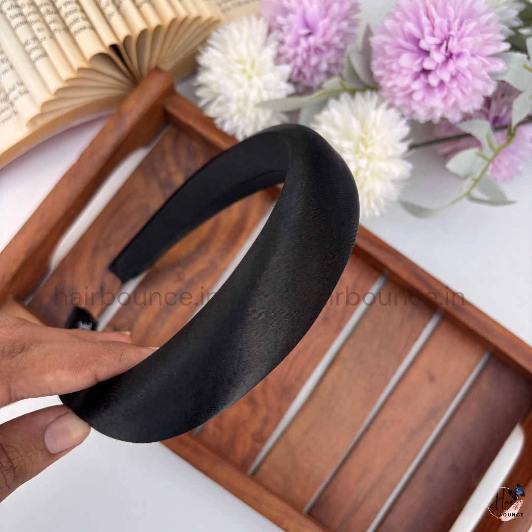 Luxe Satin Padded Headband for Women & Girls – Soft Wide Hair Band