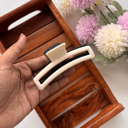 Dual Colour Curve Rectangle Hair Claw - Large