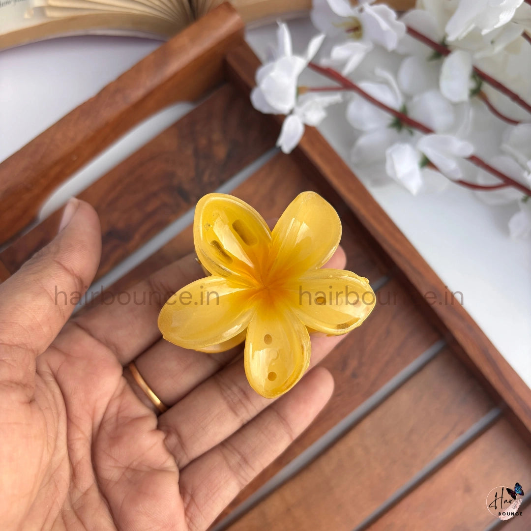 Shiny Lily Flower Hair Claw - Medium