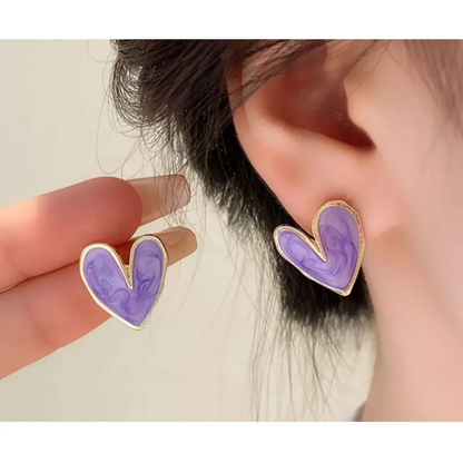 Purple Heart Earrings