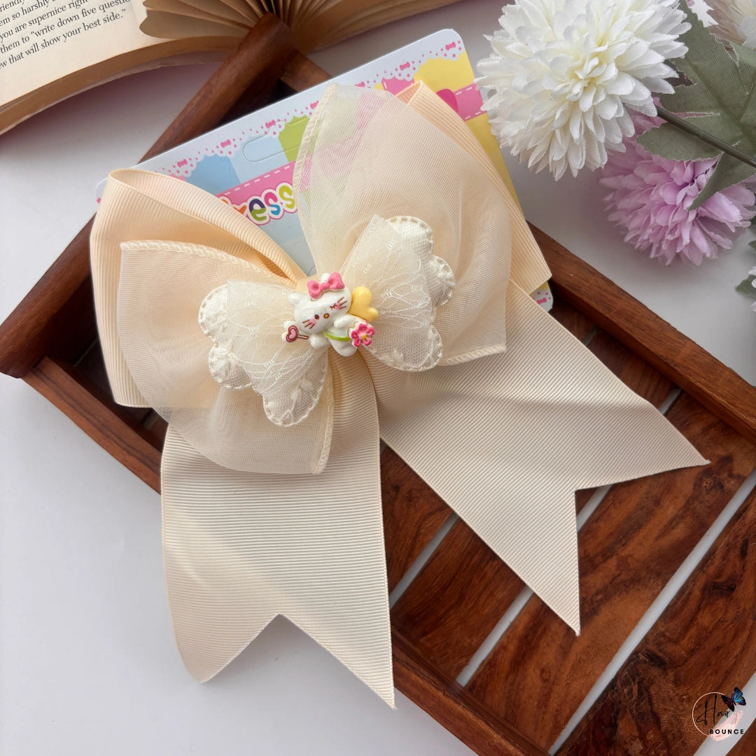 Kitty Charm Oversized Bow Alligator Clip