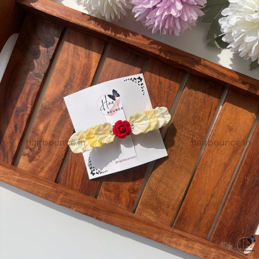 Ivory Gold Rose Luxe Center Hair Clip