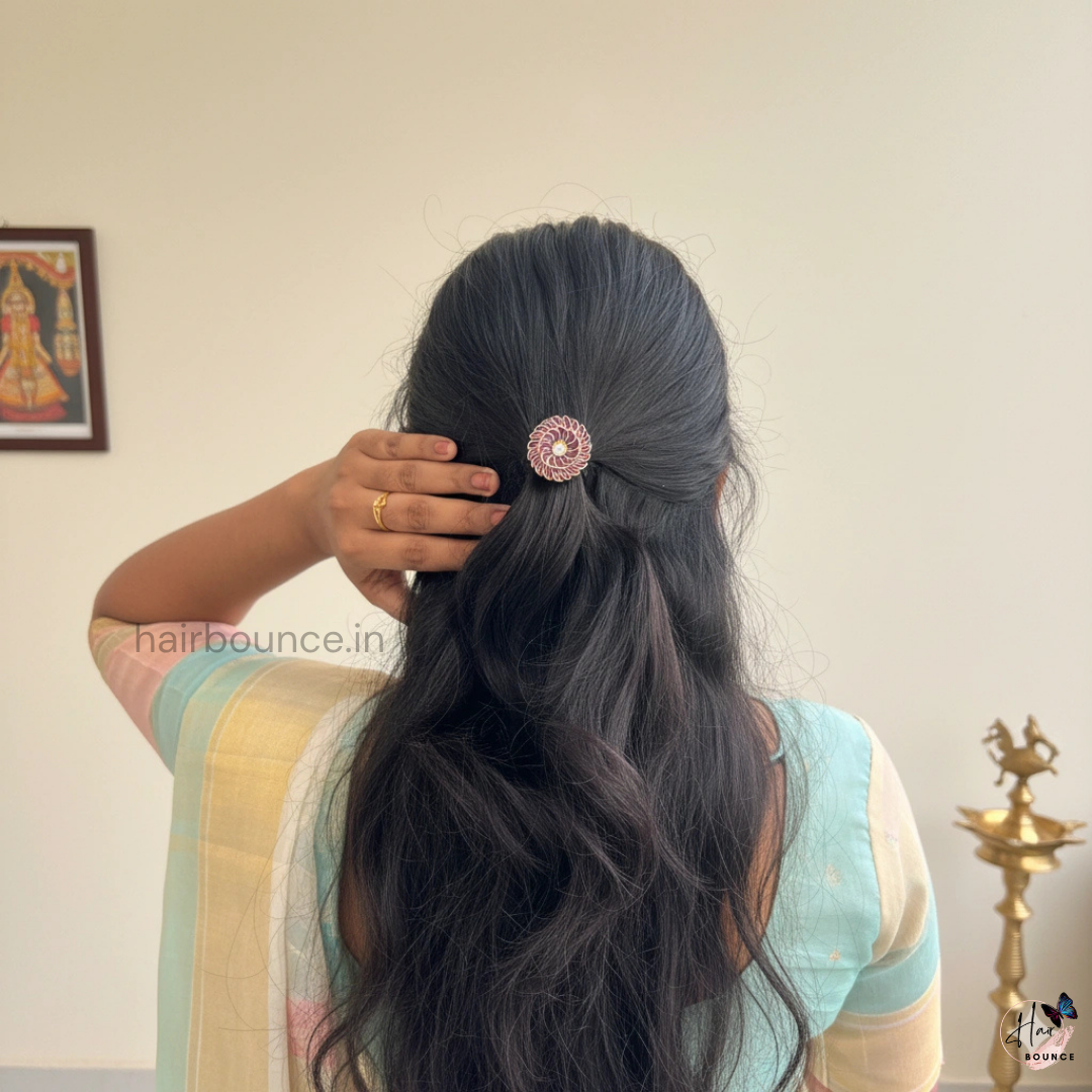 Purple Moon Circle Kundan Hair Band