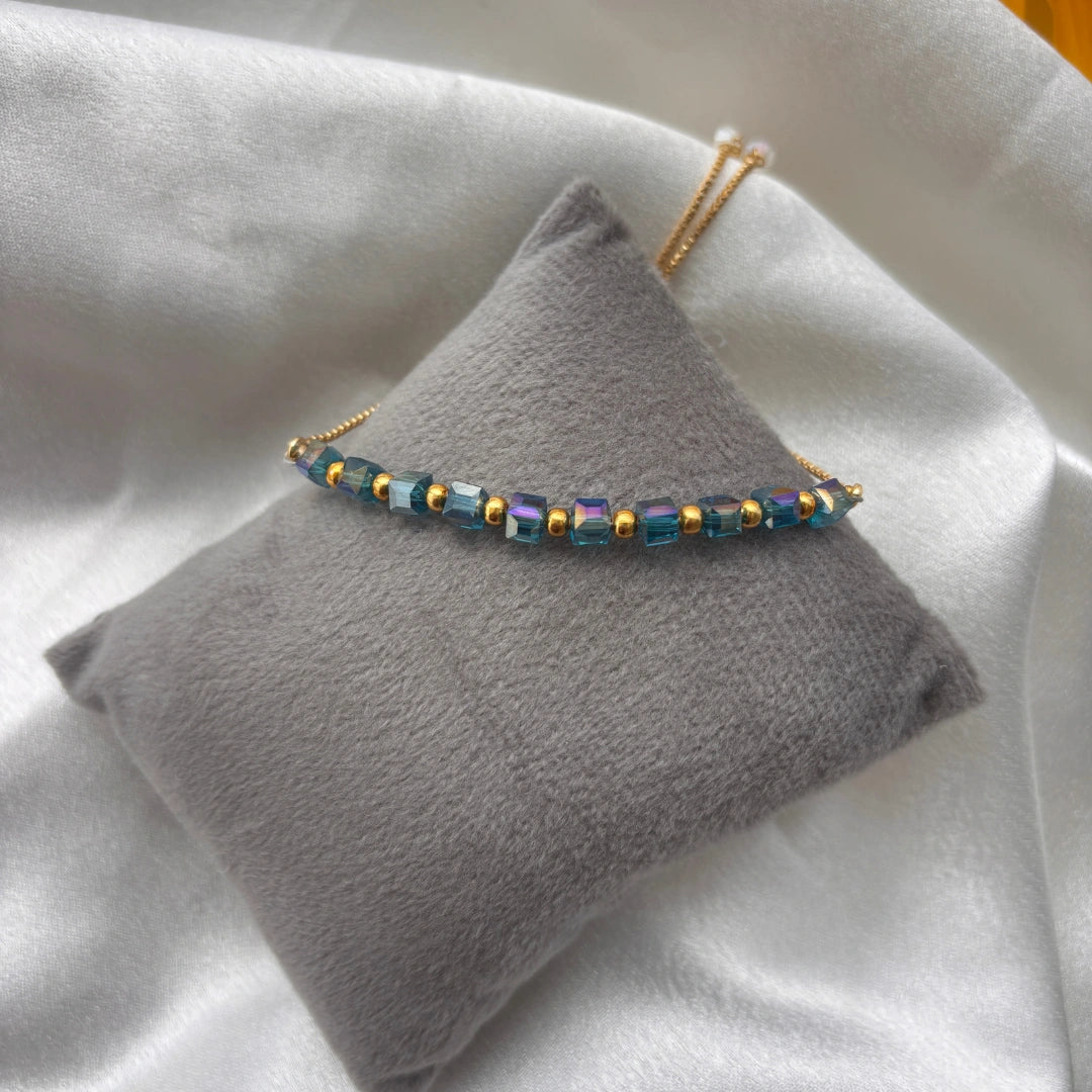 Crystal Bead Chain Bracelet – Adjustable