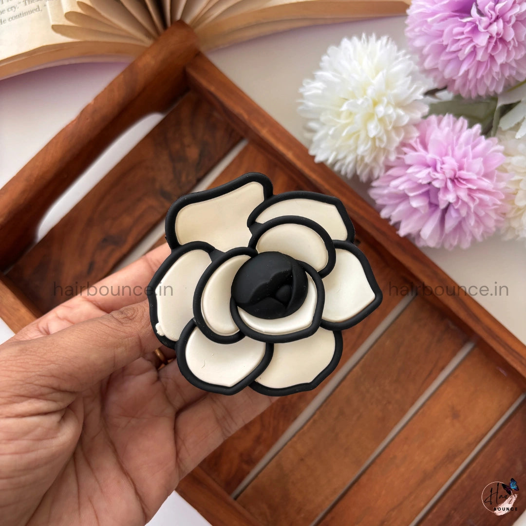 BloomPetal Soft Matte Flower Hair Claw – Large