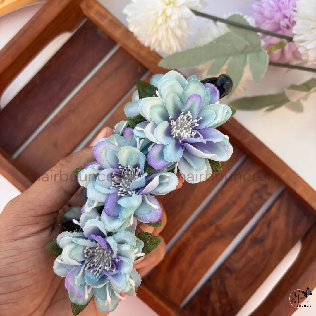 Floral Bloom Artificial Flower Banana Hair Clip – Large
