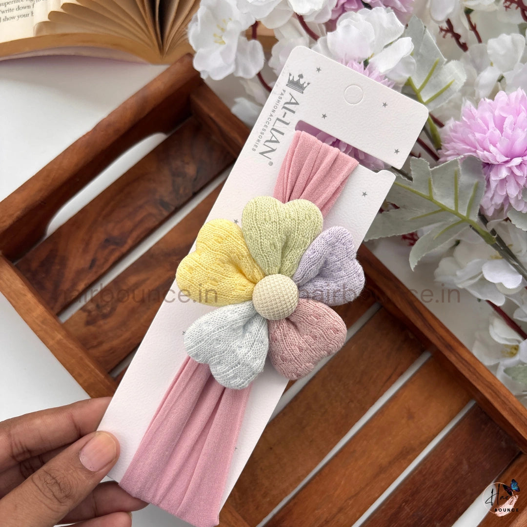 Pastel Bloom Mix Colour Newborn Baby Nylon Headband