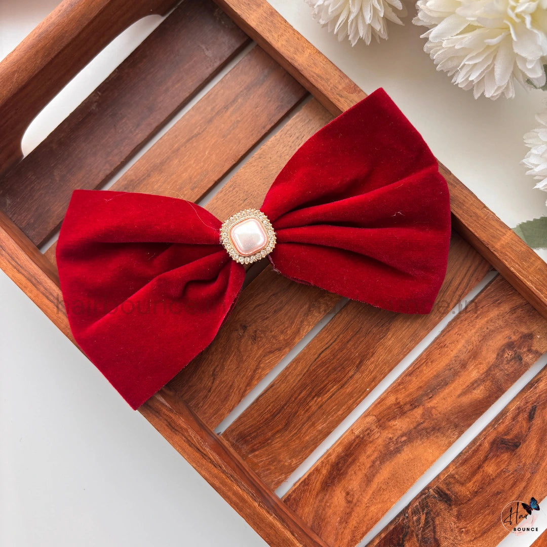 Chic Printed Satin Bow Hair Clip – Elegant Statement Style