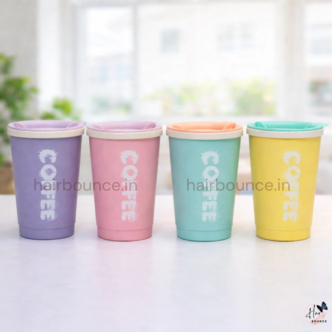Cute Pastel Coffee Tumbler with Lid – Reusable Travel Cup