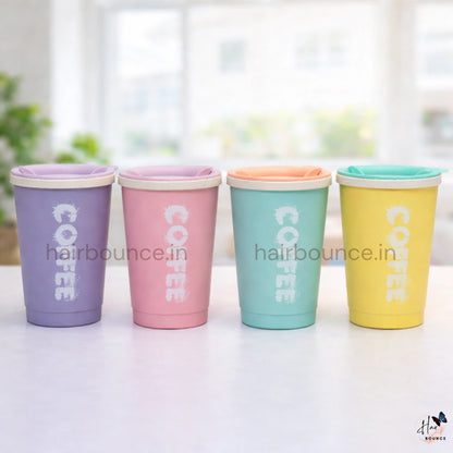 Cute Pastel Coffee Tumbler with Lid – Reusable Travel Cup