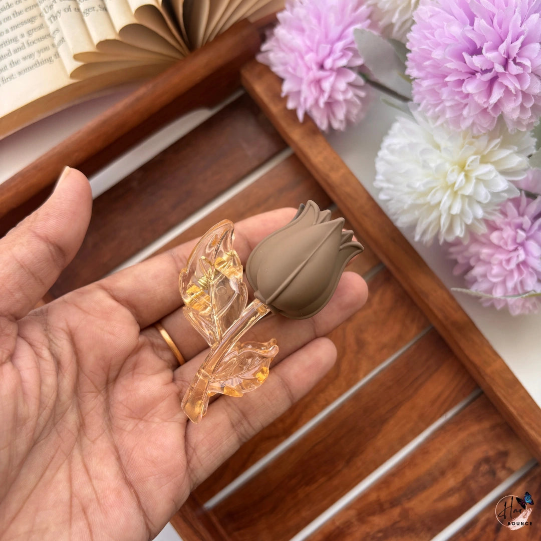 Golden Bloom Tulip Hair Claw – Medium