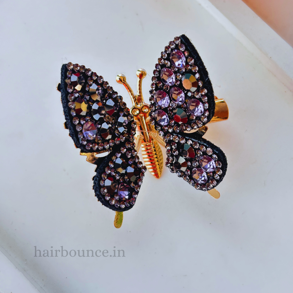 Stone Filled Butterfly Hair Pin