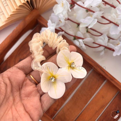 Bloom Charm Floral Scrunchie Hair Tie