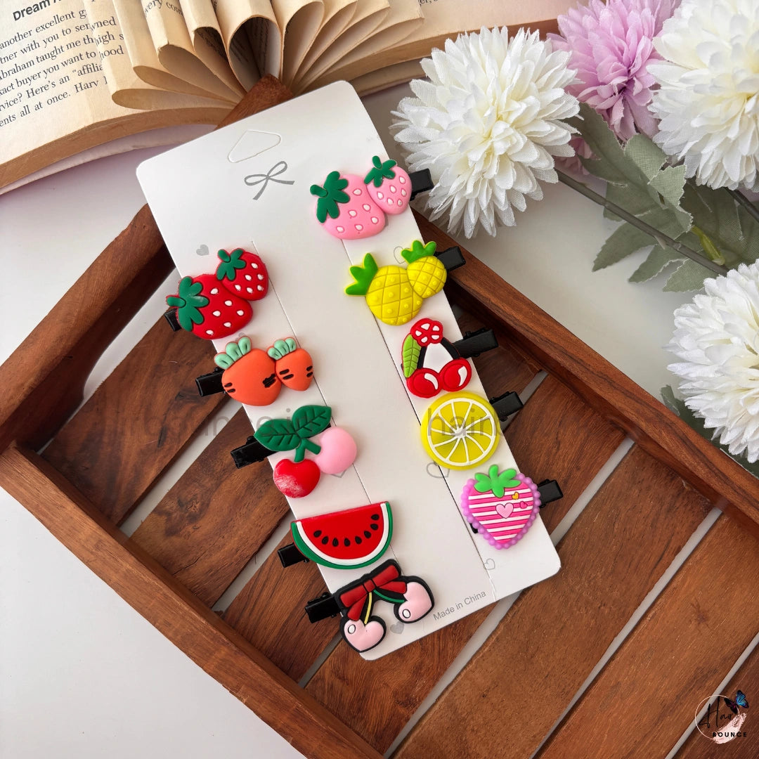 Cute Cartoon Hair Clip Set – Pack of 10