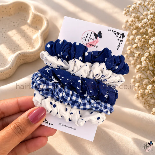 Classic Printed Fabric Hair Scrunchies for Women & Girls