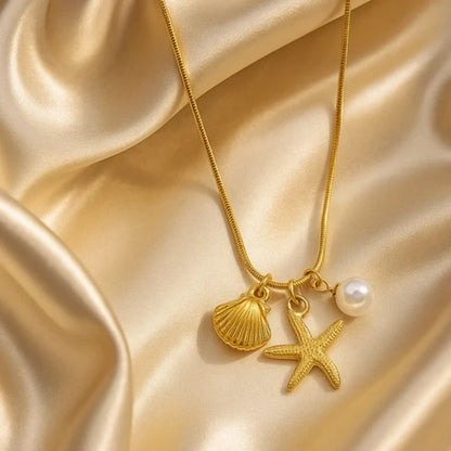 Ocean Pearl Charm Necklace