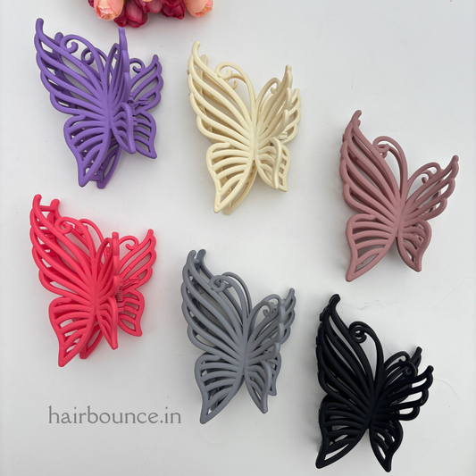 Bright Lined Butterfly Hair Claw