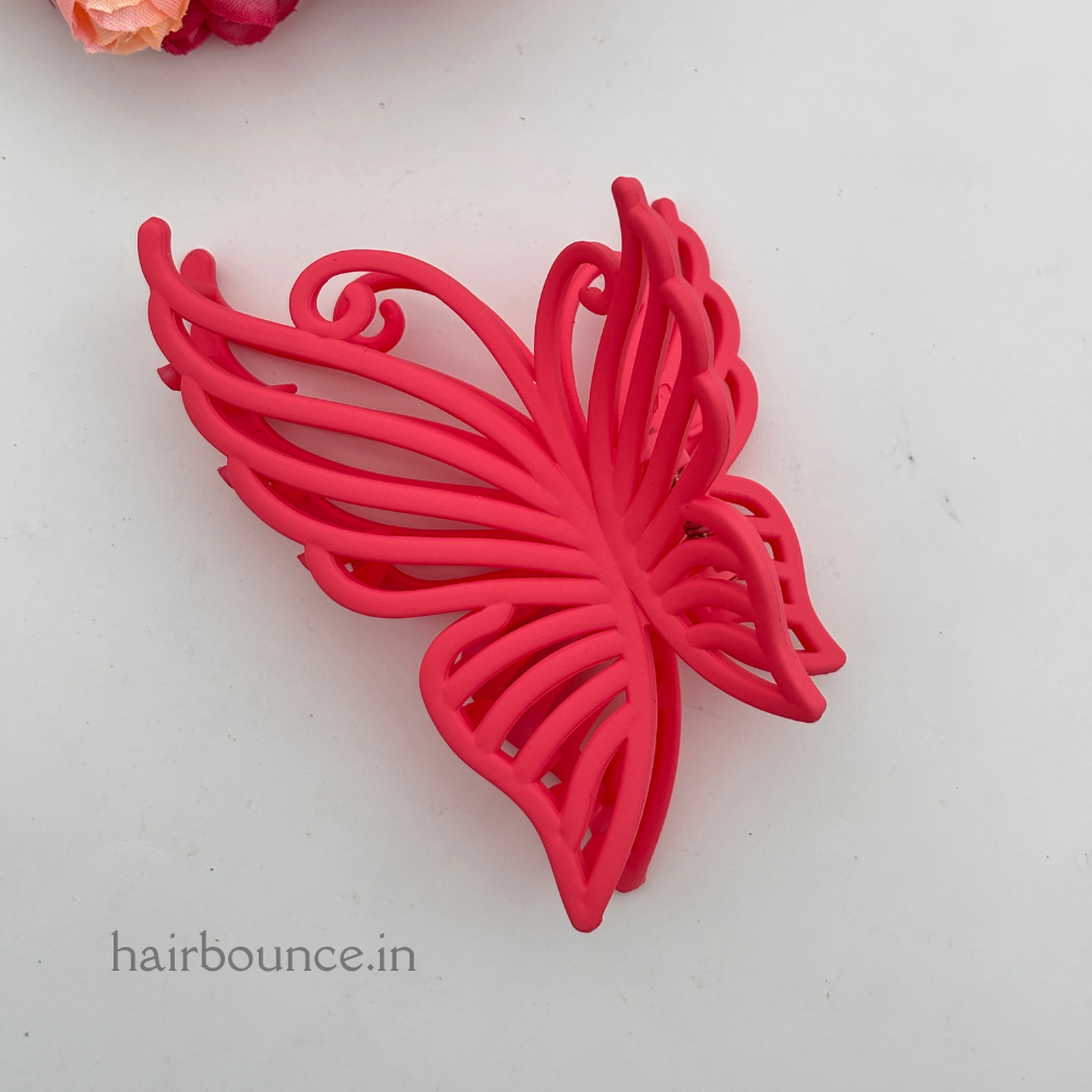 Bright Lined Butterfly Hair Claw