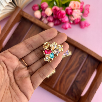 Premium Butterfly Crystal Hair Claw - Small
