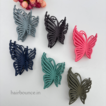 Bright Lined Butterfly Hair Claw